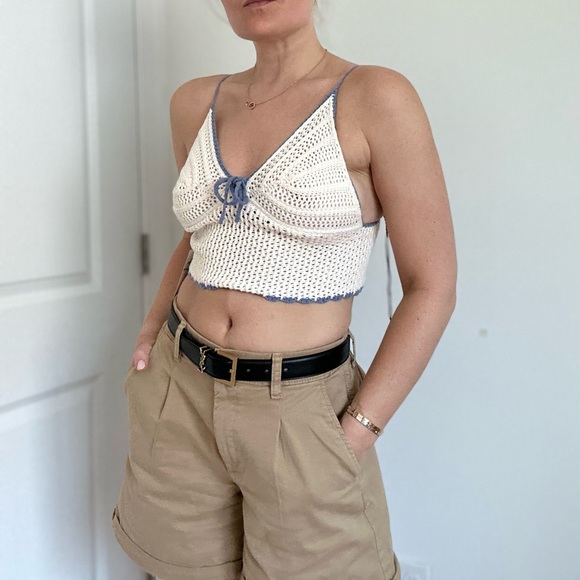 Crochet Knit Bralette with Lace Up Back - Picture 3 of 8